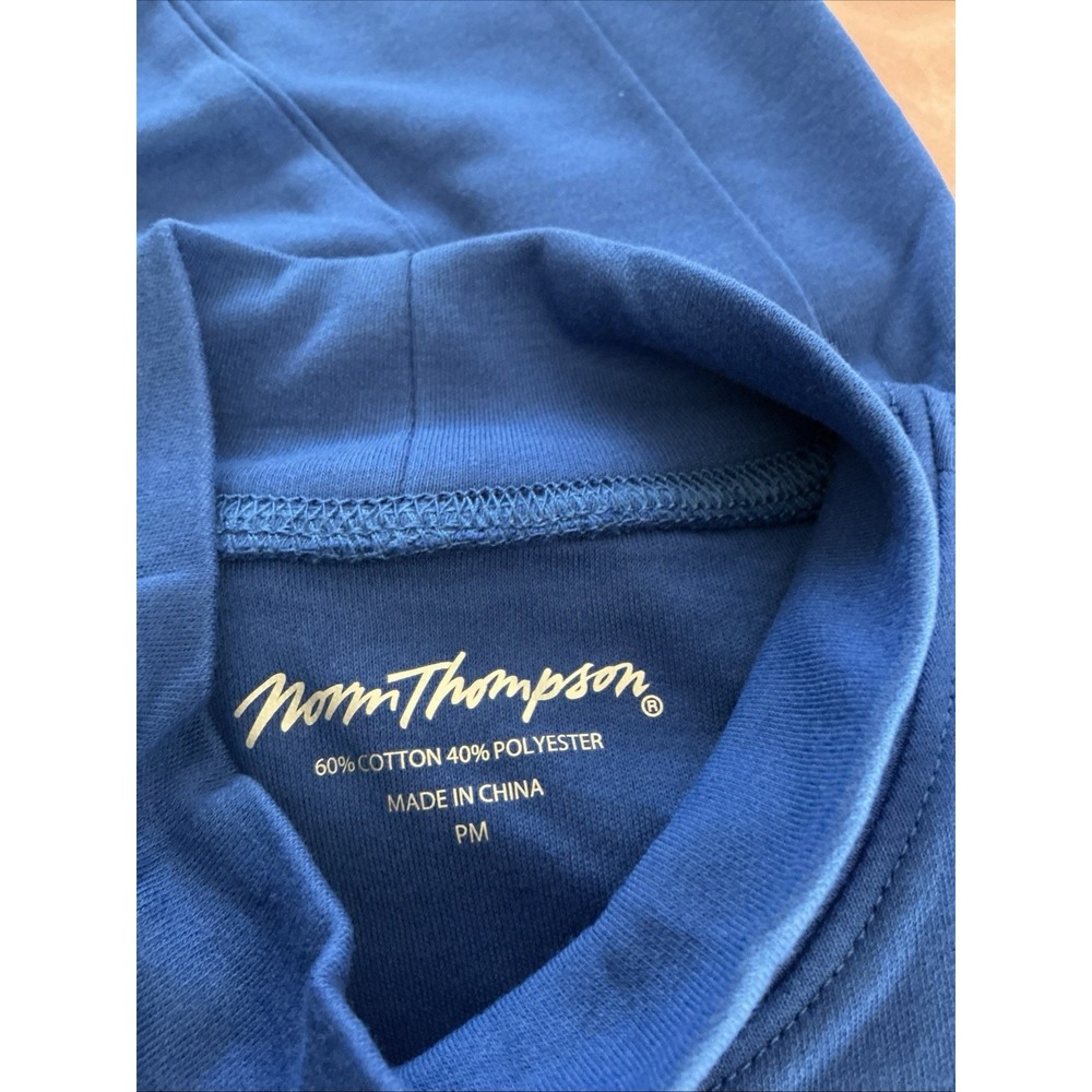 Norm Thompson Sapphire Mock Neck Long Sleeve Petite Medium Cotton Blend New!